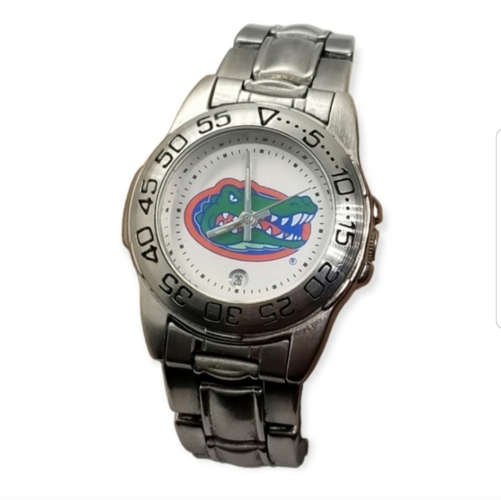 FLORIDA GATORS FOOTBALL  LADIES STAINLESS STEEL WATCH